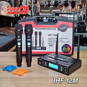 microfono doble de mano uhf12m prodj