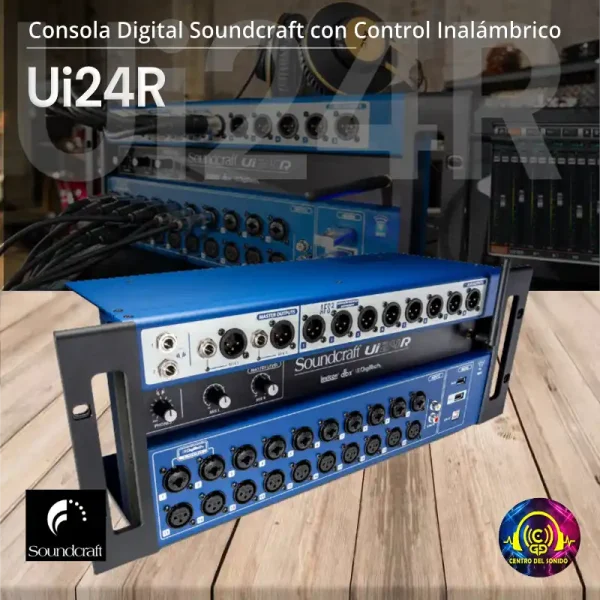 consola digital soundcraft ui24r con control inalámbrico