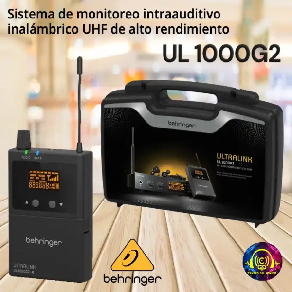 sistema de monitoreo intraauditivo inalámbrico uhf de alto rendimiento ul 1000g2