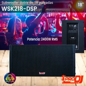 subwoofer doble de 18 pulgadas wsk218 dsp