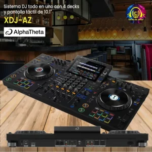 sistema dj todo en uno con 4 decks y pantalla táctil de 10.1" xdj az