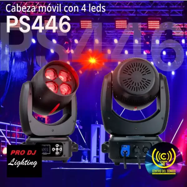 cabeza móvil con 4 leds ps446 pro dj lighting