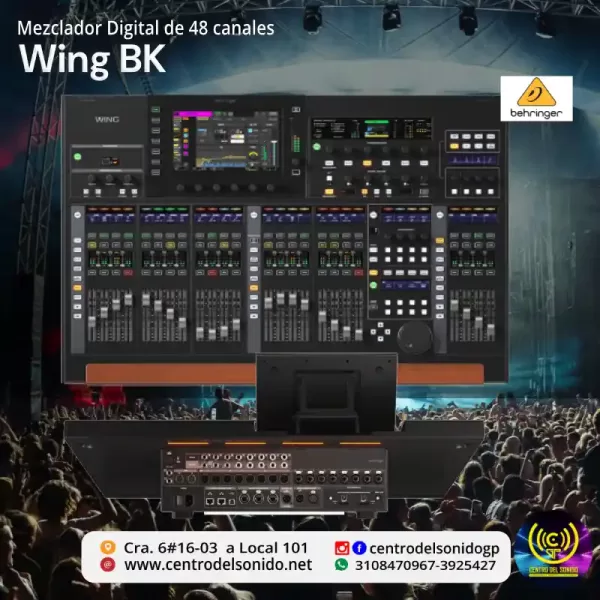 behringer wing bk mezclador digital de 48 canales