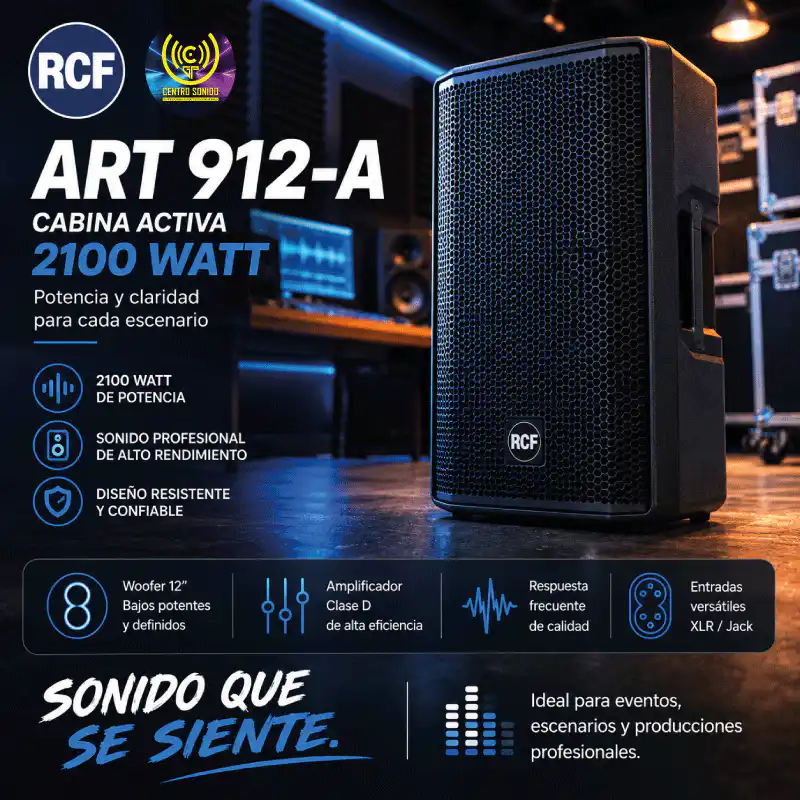 altavoz cabina activa art 912 a 2100watt rcf