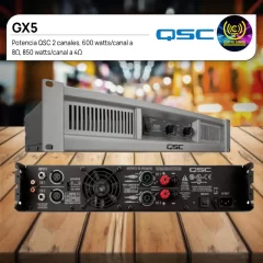 potencia gx5 qsc 2 canales, 600 watts/canal a 8Ω, 850 watts/canal a 4Ω