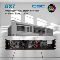 amplificador gx7 qsc stereo de 800w a 8 ohm x canal; 1200w