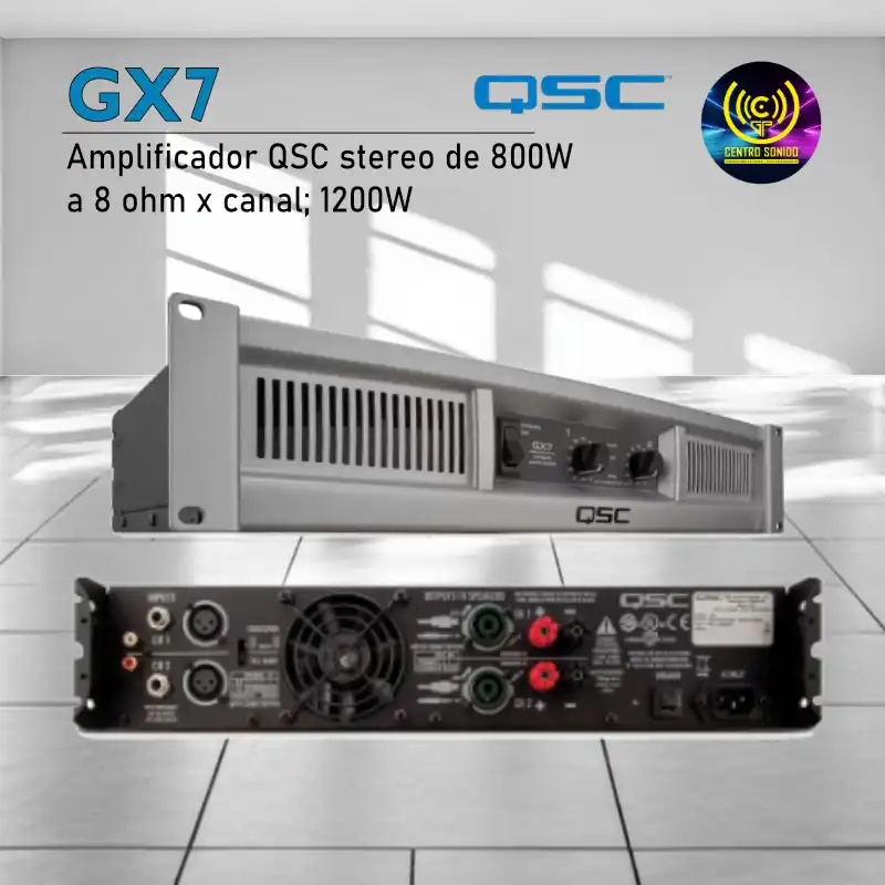 amplificador gx7 qsc stereo de 800w a 8 ohm x canal; 1200w