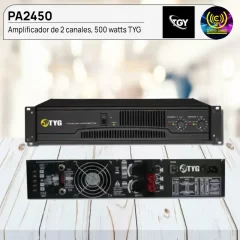 amplificador de 2 canales, 500 watts tyg pa2450