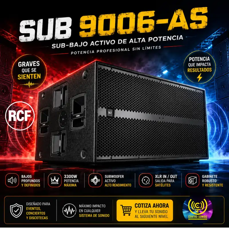 sub bajo woofer activo profesional sub 9006 as