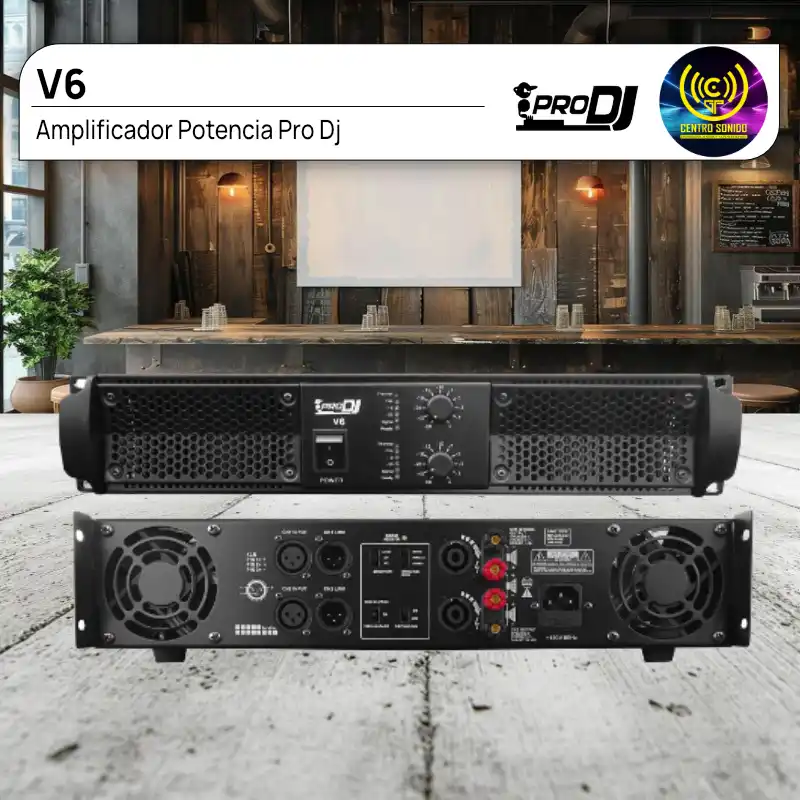 amplificador potencia pro dj v6