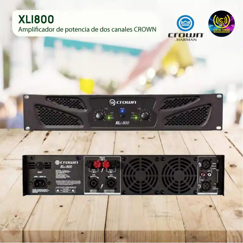 crown xli800 amplificador de potencia de dos canales