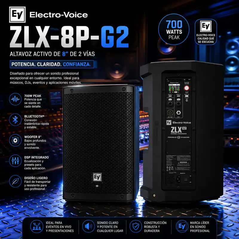 altavoz de 8 " zlx 8p g2 electrovoice