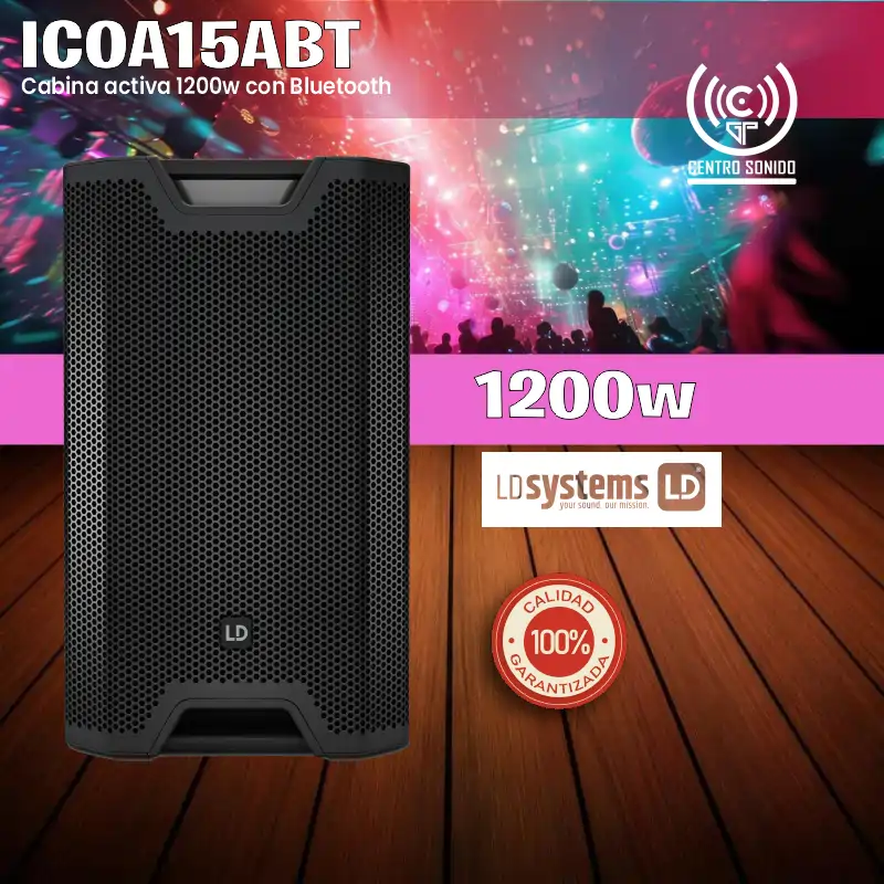 cabina activa icoa15abt 1200w con bluetooth