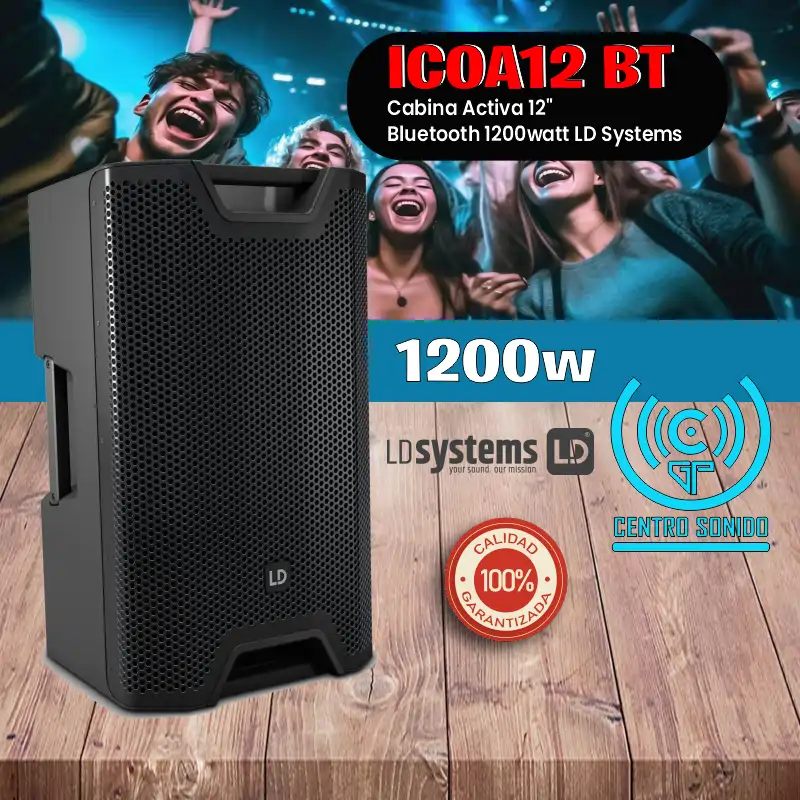 icoa12 bt cabina activa 12" bluetooth 1200watt ld systems