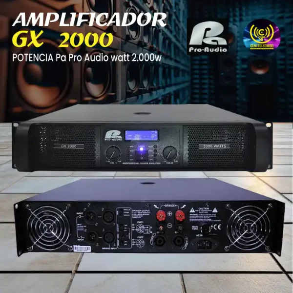 potencia gx 2000 pa pro audio watt 2.000w