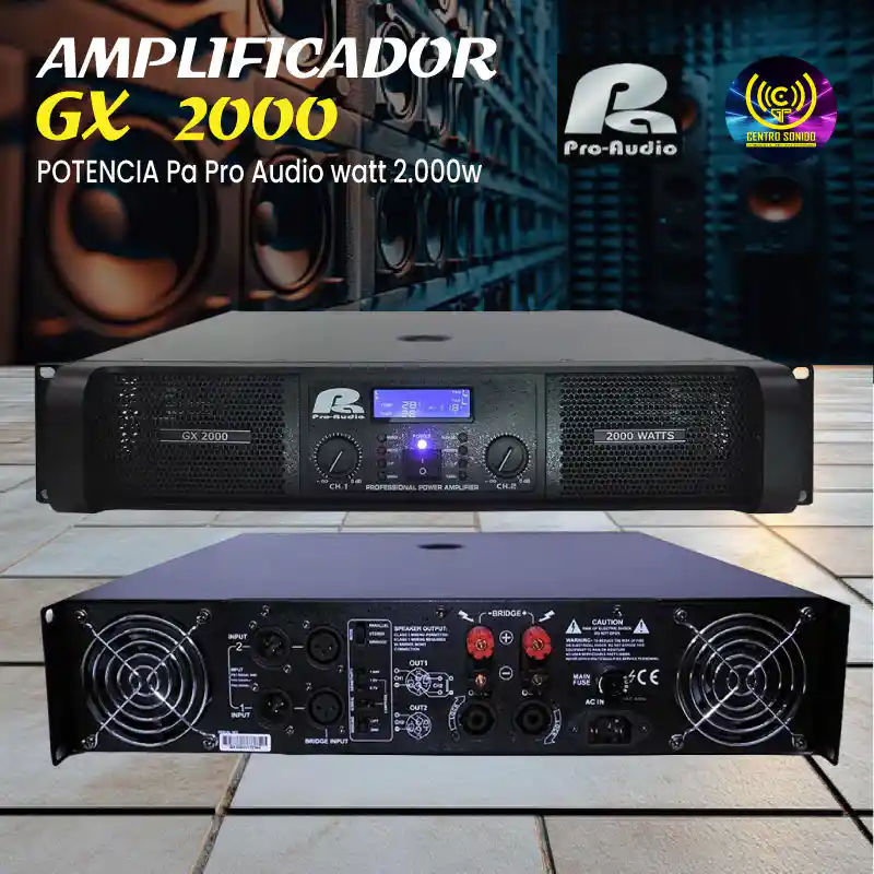 potencia gx 2000 pa pro audio watt 2.000w