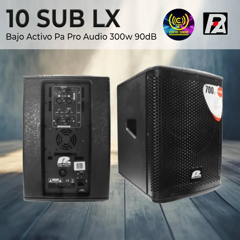 10 sub lx bajo activo pa pro audio 300w 90db