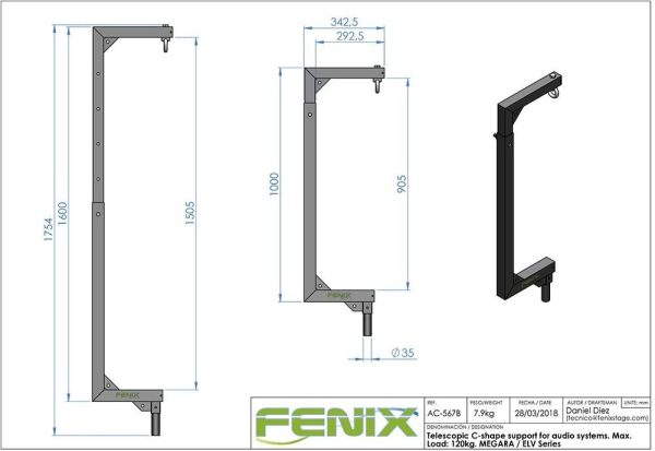 soporte telescópico ac 567b fenix