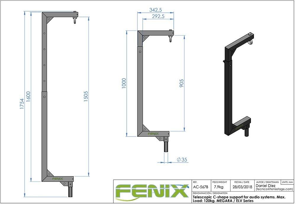 soporte telescópico ac 567b fenix