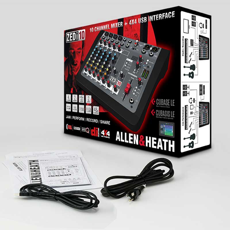 allen & heath zedi 10 mezclador compacto híbrido / interfaz usb de 4x4