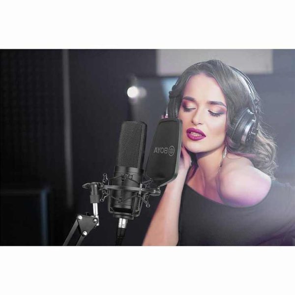 micrófono condensador de gran diafragma boya by m1000