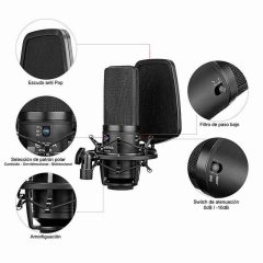 micrófono condensador de gran diafragma boya by m1000