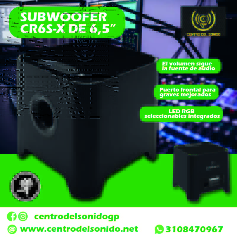 subwoofer autoamplificado mackie cr6s x