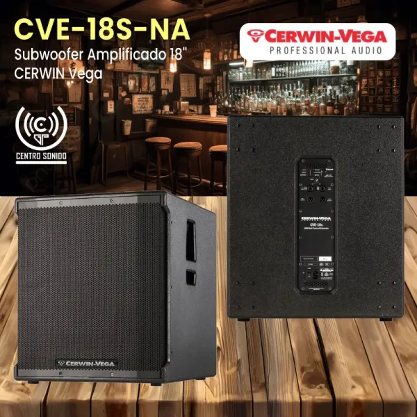 subwoofer amplificado 18'' cerwin vega cve 18s