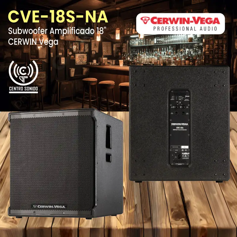 subwoofer amplificado 18'' cerwin vega cve 18s