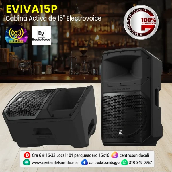 cabina activa de 15" eviva15p electrovice