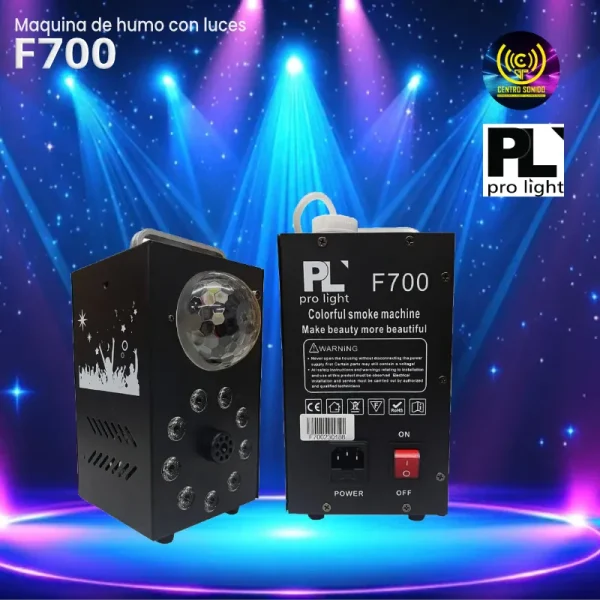 f700 maquina de humo con luces. pl pro light 700w