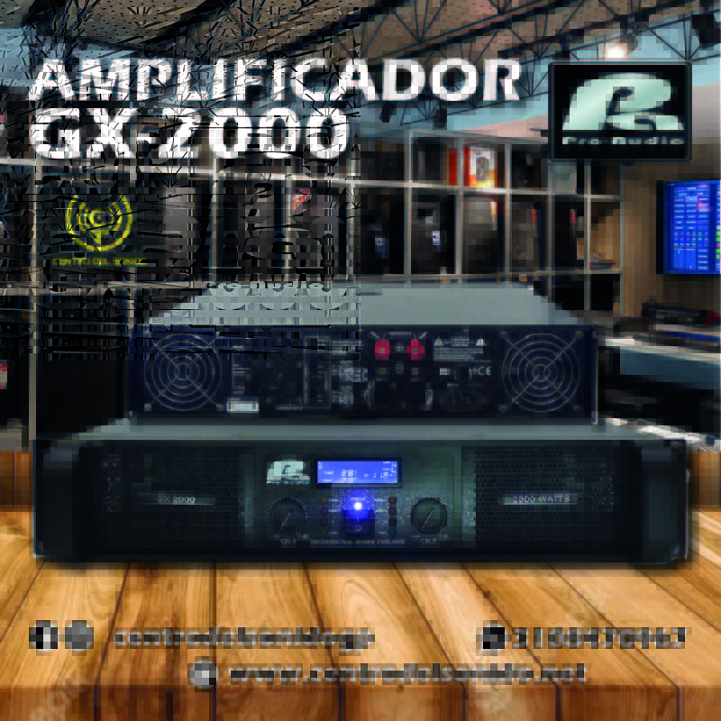 potencia gx 2000 pa pro audio watt 2.000w