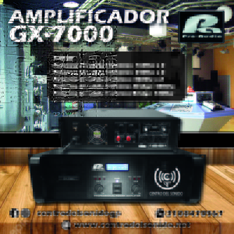 gx 7000 amplificador de sonido pa pro audio 7200w