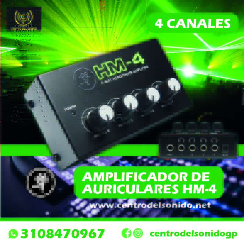 amplificador de auriculares mackie hm4