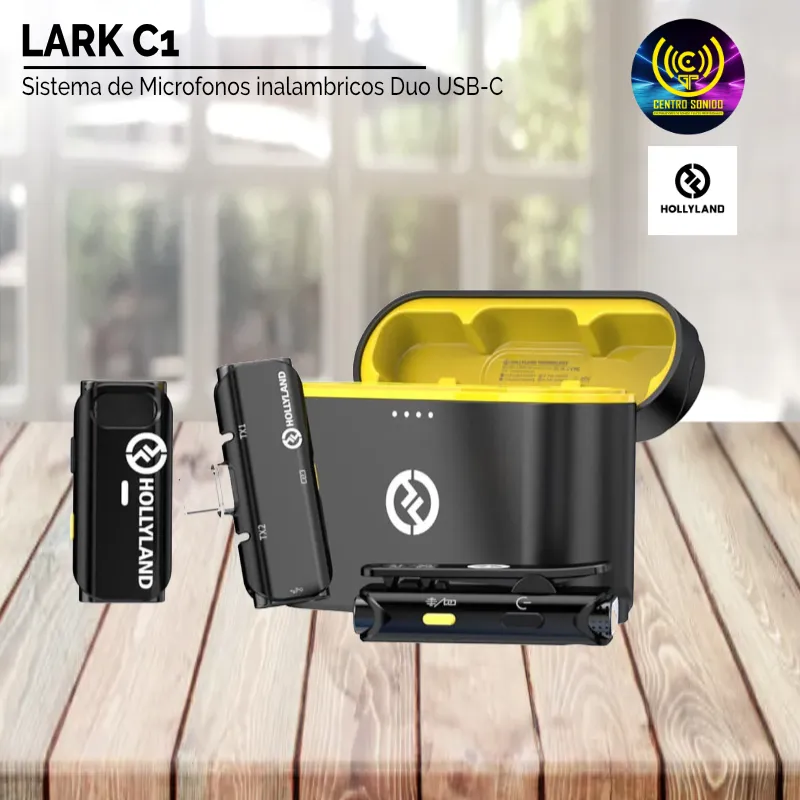 sistema de microfonos inalambricos duo usb c lark c1 hollyland
