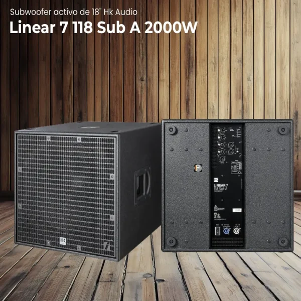 subwoofer activo de 18" hk audio linear 7 118 sub a 2000w