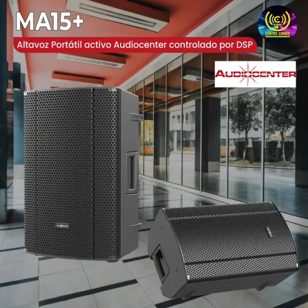 ma15+ altavoz portátil activo audiocenter controlado por dsp