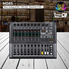 md8s mixer análogo (8 mic / trs) usb – bluetooth prodj