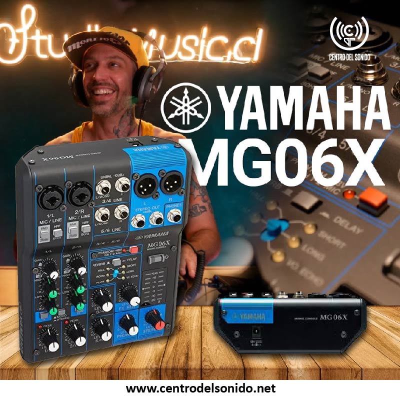 yamaha mg06x mezcladora de audio de 6 canales con efectos (copia)