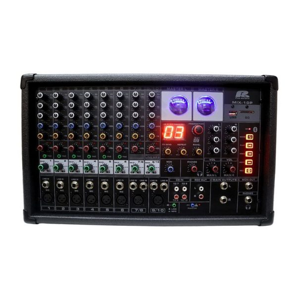 mix 10p consola mezcladora amplificada 300wx2 10ch pa pro audio