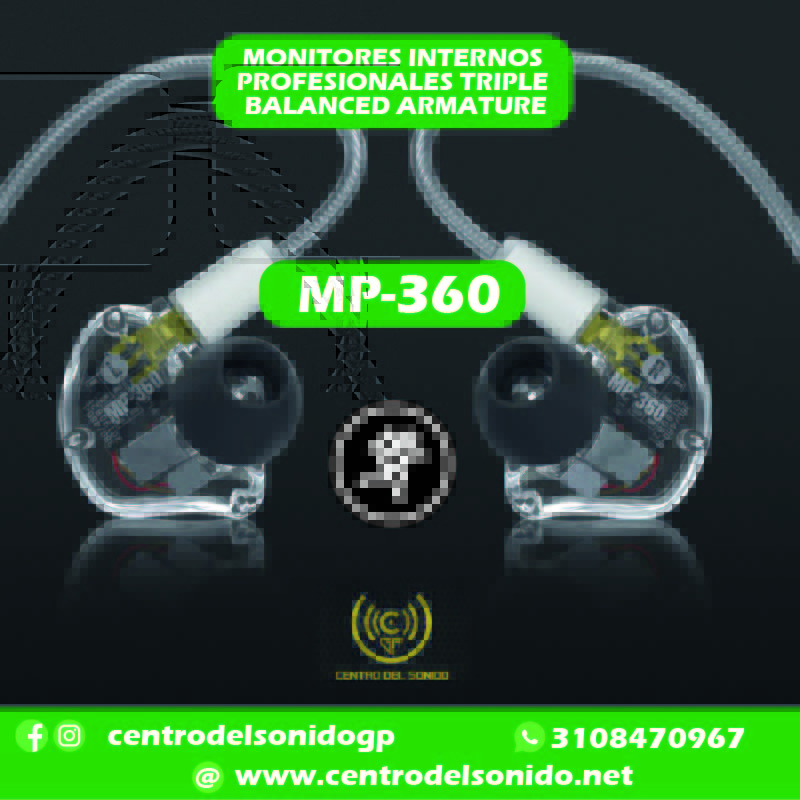 mackie mp 360 auriculares y monitores intrauditivos con controladores de armadura de triple equilibrio