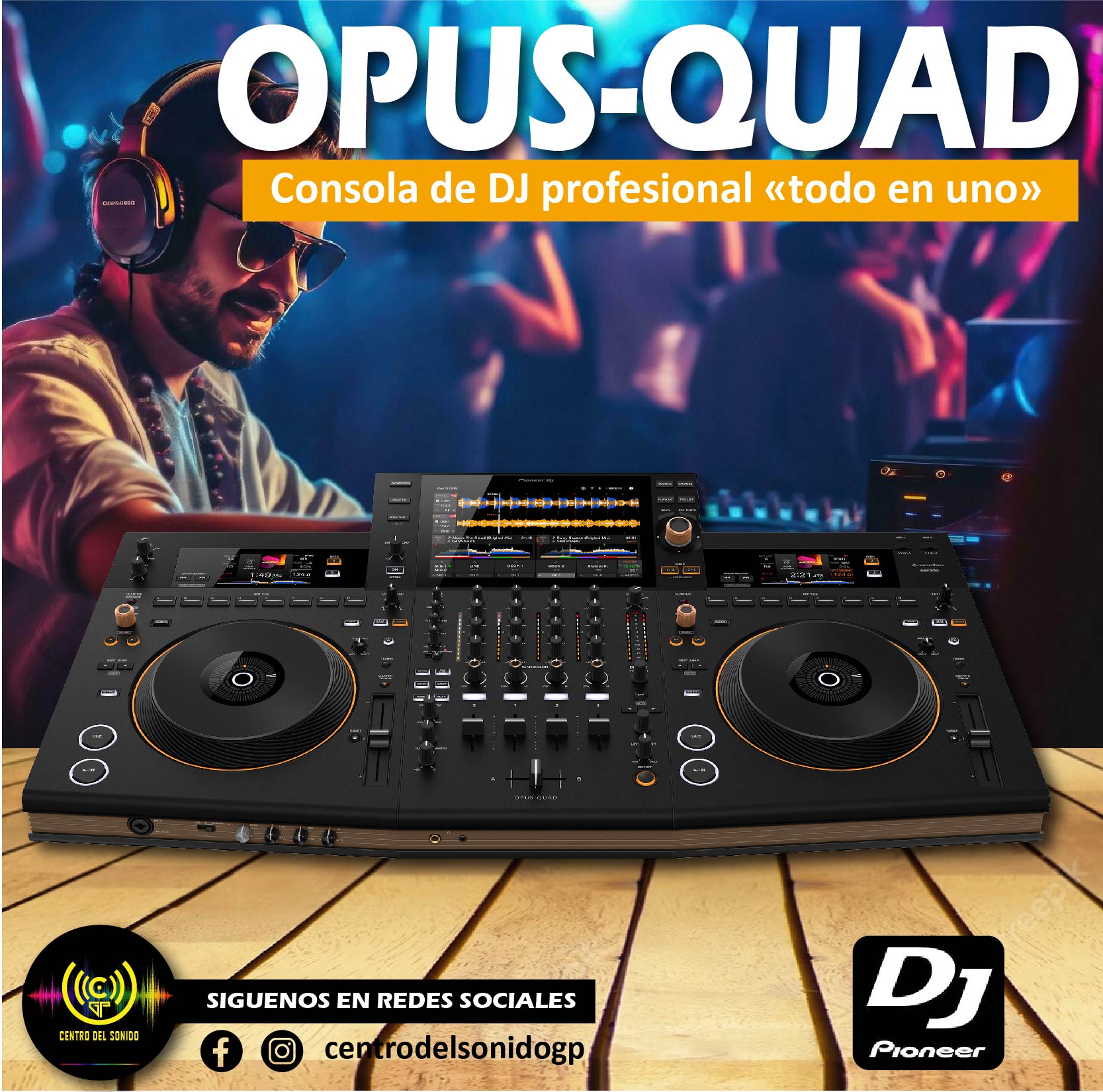 consola dj opus quad todo en uno 4 canales para recordbox y serato pioneer dj