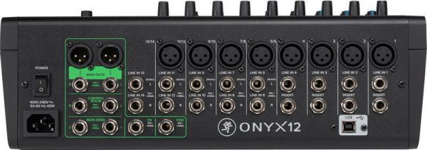 mackie onyx12 mezclador analógico prémium de 12 canales con usb