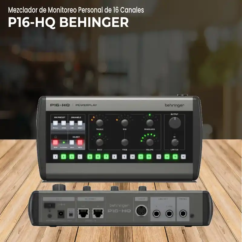 mezclador de monitoreo personal de 16 canales behringer p16 hq