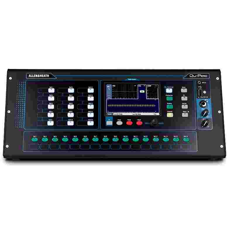 allen & heath qu pac mezclador digital ultra compacto de 16 pulgadas/12 salidas con control de pantalla táctil