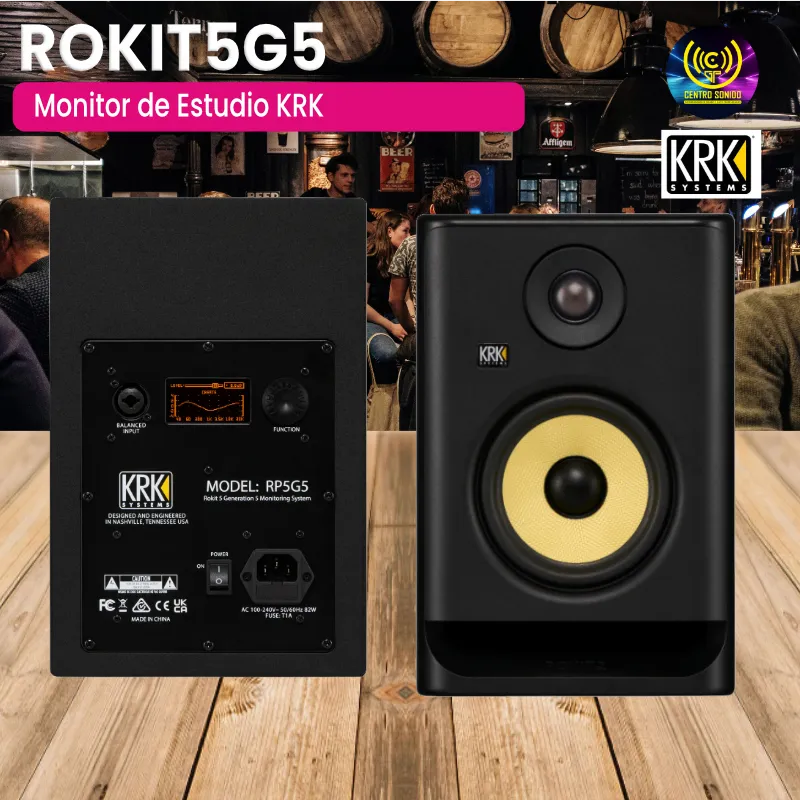 monitor de estudio krk rp5g5 na 120v rokit5g5 (juego)
