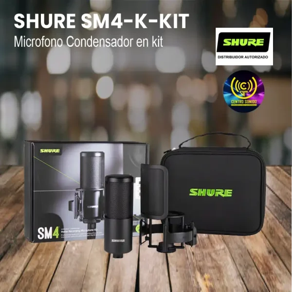 shure sm4 k kit microfono condensador en kit