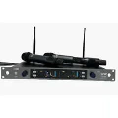 micrófonos uhf inalambricos doble mano para rack uhv 1622m pro dj