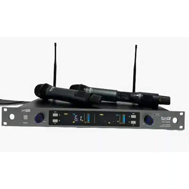 micrófonos uhf inalambricos doble mano para rack uhv 1622m pro dj