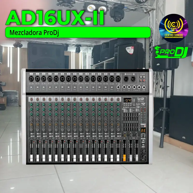 mezcladora ad16ux ii pro dj